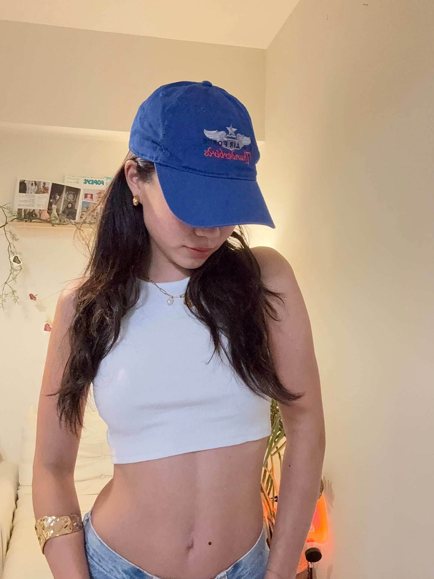 沖繩挖寶🇯🇵特別寶藍色空軍刺繡棒球帽🧢