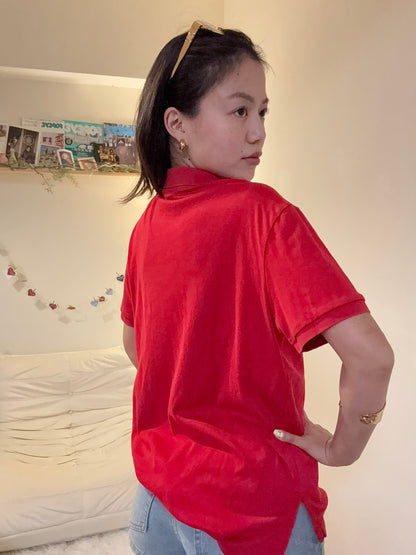 沖繩挖寶🇯🇵二手Ralph Lauren大紅色上衣🥤柬埔寨製很舒服!!