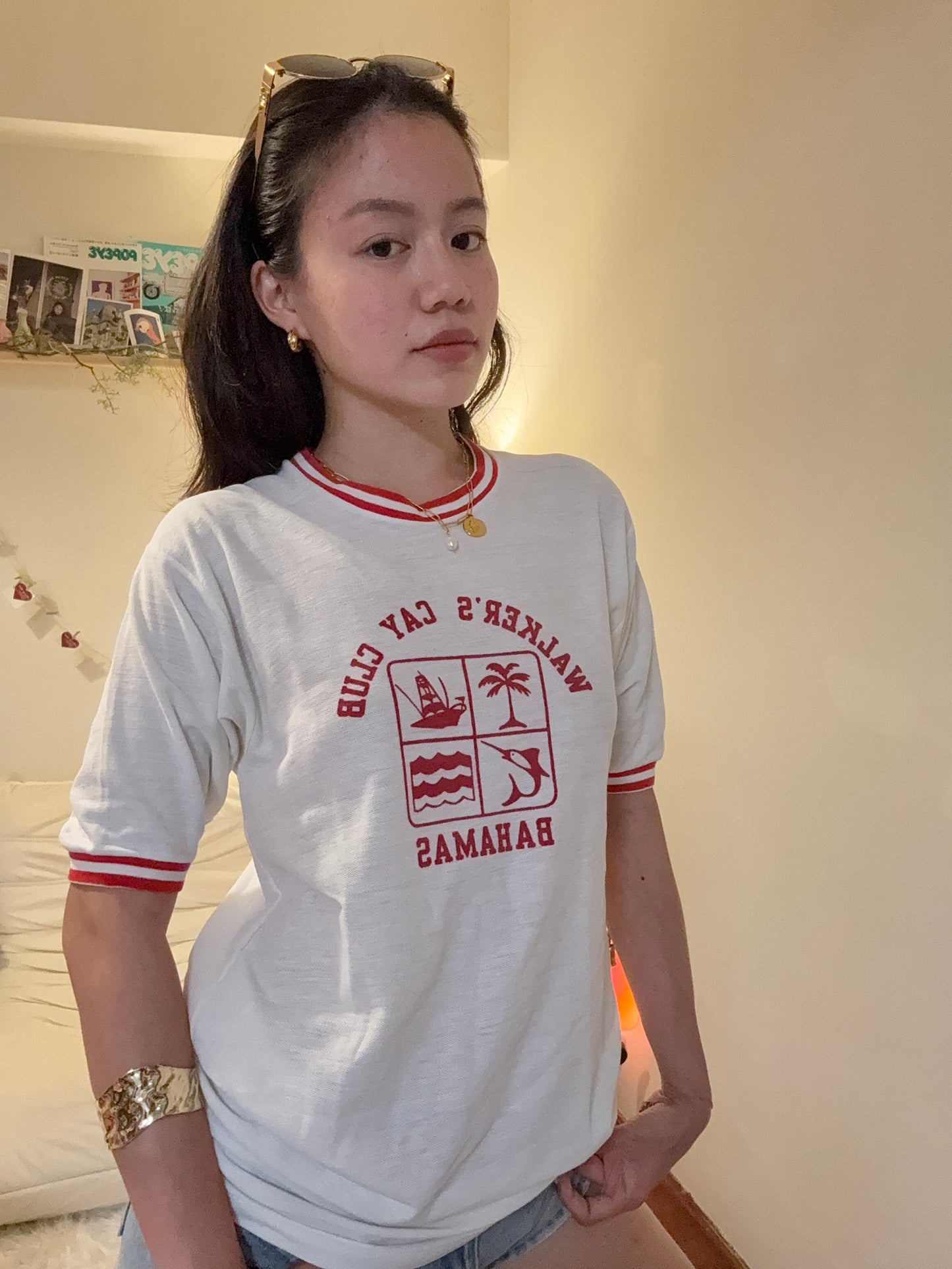 沖繩挖寶🇯🇵美製70Ｓ古著🇺🇸撞色渡假踢🌴