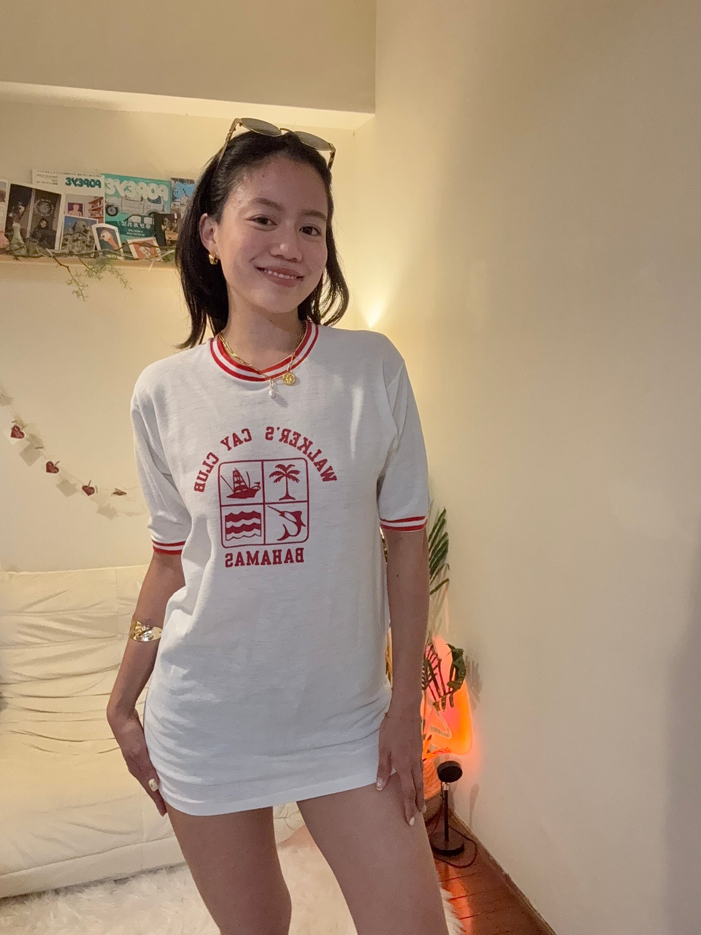 沖繩挖寶🇯🇵美製70Ｓ古著🇺🇸撞色渡假踢🌴