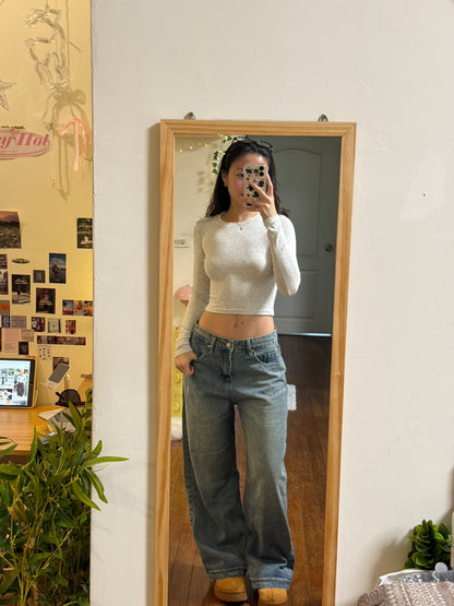 中藍色低腰牛仔褲微𝒃𝒂𝒈𝒈𝒚 𝒋𝒆𝒂𝒏𝒔👖