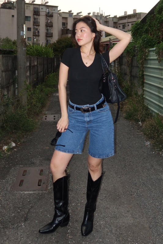 本次必買!!𝐕𝐢𝐧𝐭𝐚𝐠𝐞 𝐃𝐞𝐧𝐢𝐦 𝐉𝐨𝐫𝐭𝐬👖超好看的復古藍🍎
