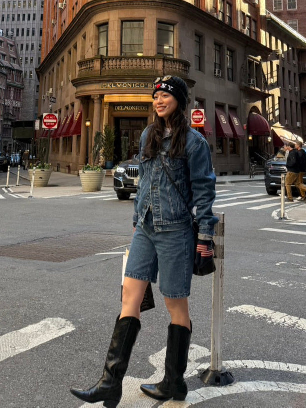 本次必買!!𝐕𝐢𝐧𝐭𝐚𝐠𝐞 𝐃𝐞𝐧𝐢𝐦 𝐉𝐨𝐫𝐭𝐬👖超好看的復古藍🍎