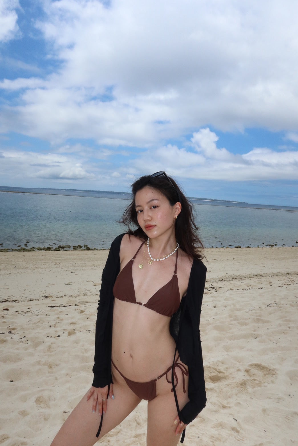 歐美𝒃𝒂𝒔𝒊𝒄小片式辣妹咖啡色比基尼🤎🥥🍸