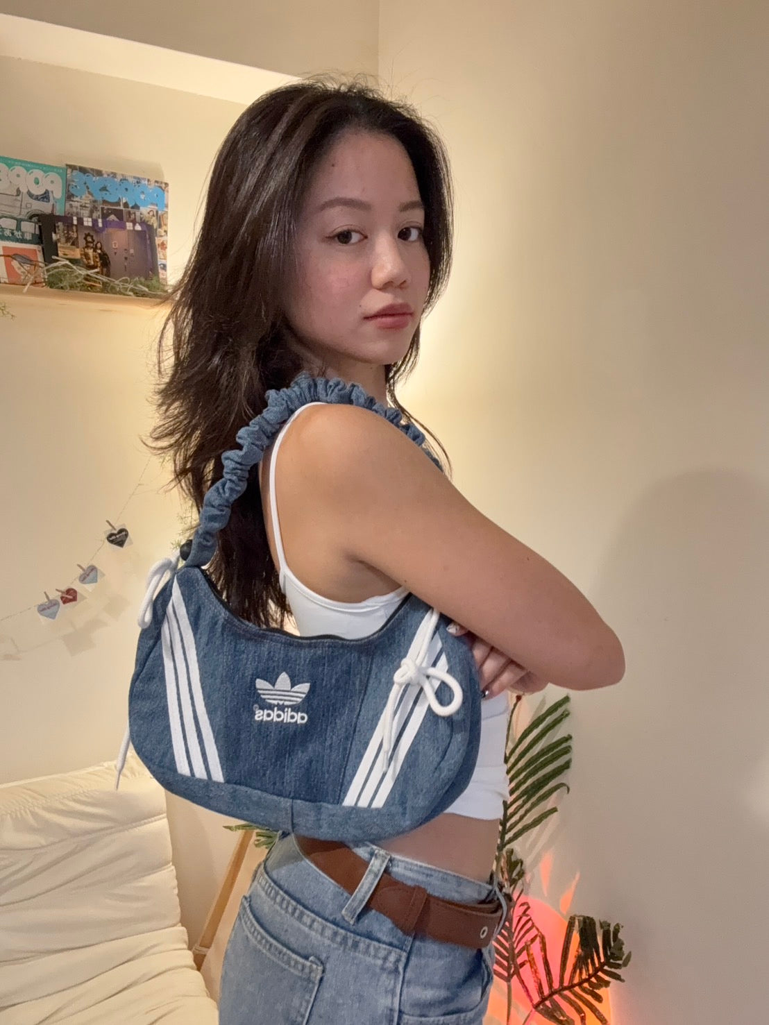 👖泰製愛迪達牛仔拼接remake 芭蕾🩰肩背包⭐️