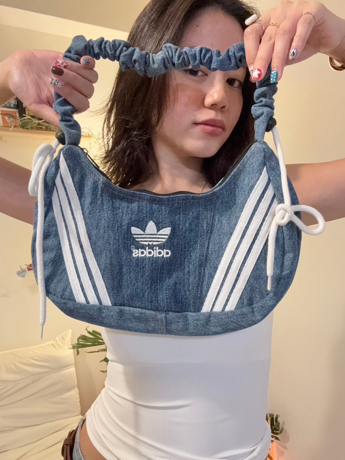 👖泰製愛迪達牛仔拼接remake 芭蕾🩰肩背包⭐️