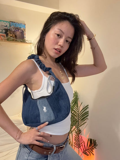 👖泰製POLO牛仔拼接remake 芭蕾🩰肩背包⭐️