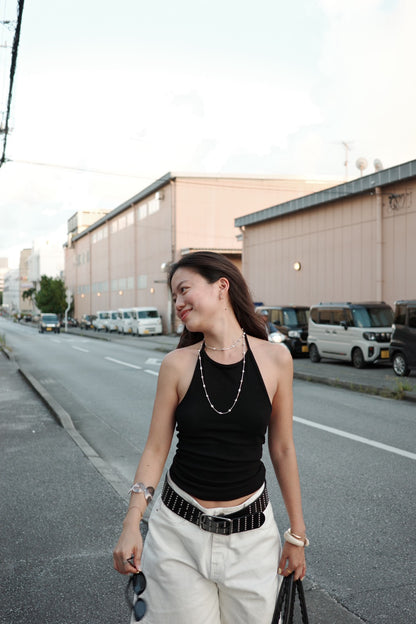 本期必買⭐️超好看螺紋繞脖綁帶露背背心🖤