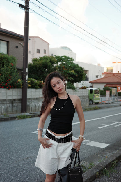 本期必買⭐️超好看螺紋繞脖綁帶露背背心🖤