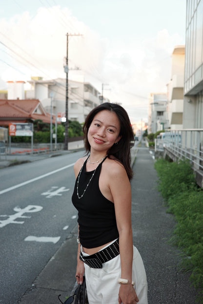 本期必買⭐️超好看螺紋繞脖綁帶露背背心🖤