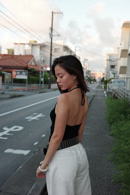 本期必買⭐️超好看螺紋繞脖綁帶露背背心🖤