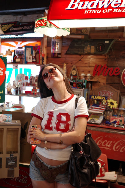 美式復古純棉數字baby t 🏈🍓