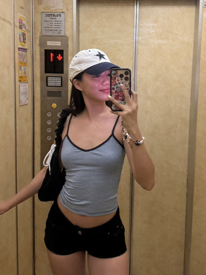 本期必買⭐️條紋V領細肩小背心🫐