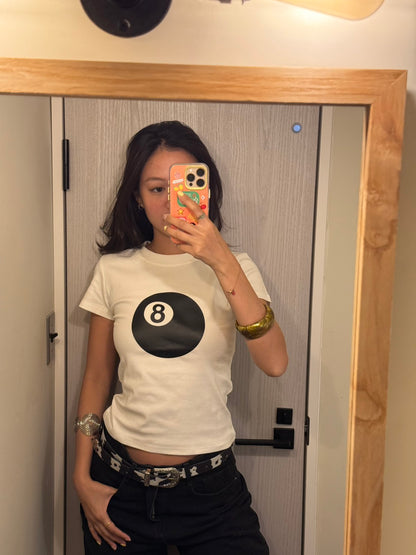 超好看⭐️美式復古純棉撞球🎱印刷踢☁️