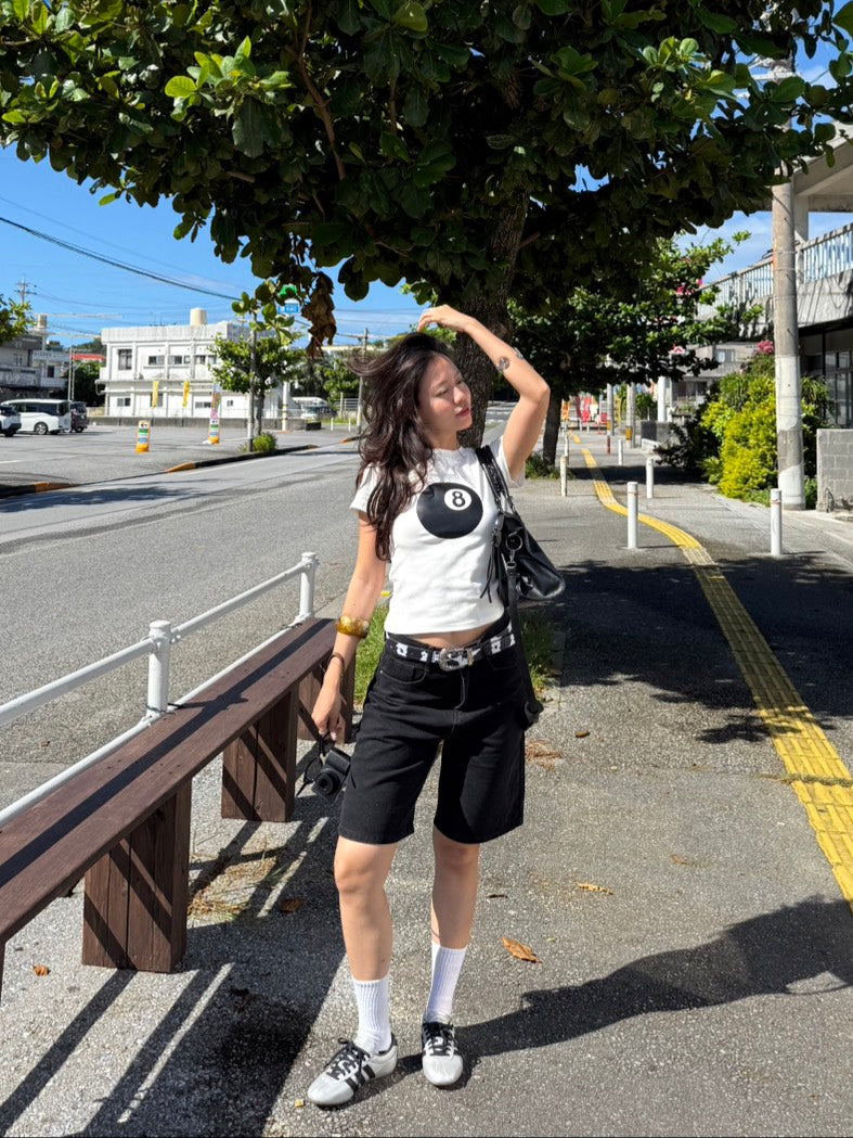 美式復古黑色牛仔Jorts⭐️