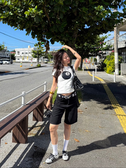 美式復古黑色牛仔Jorts⭐️