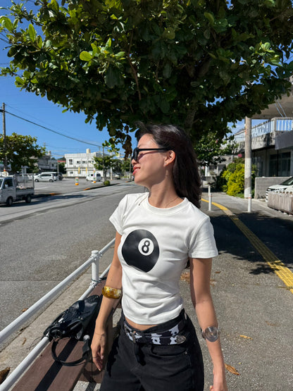 超好看⭐️美式復古純棉撞球🎱印刷踢☁️