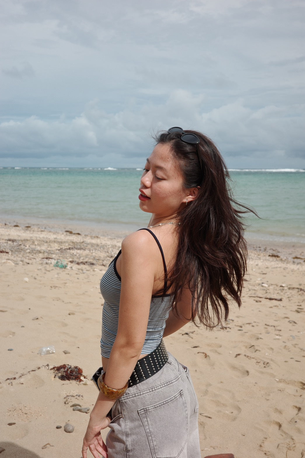 本期必買⭐️條紋V領細肩小背心🫐