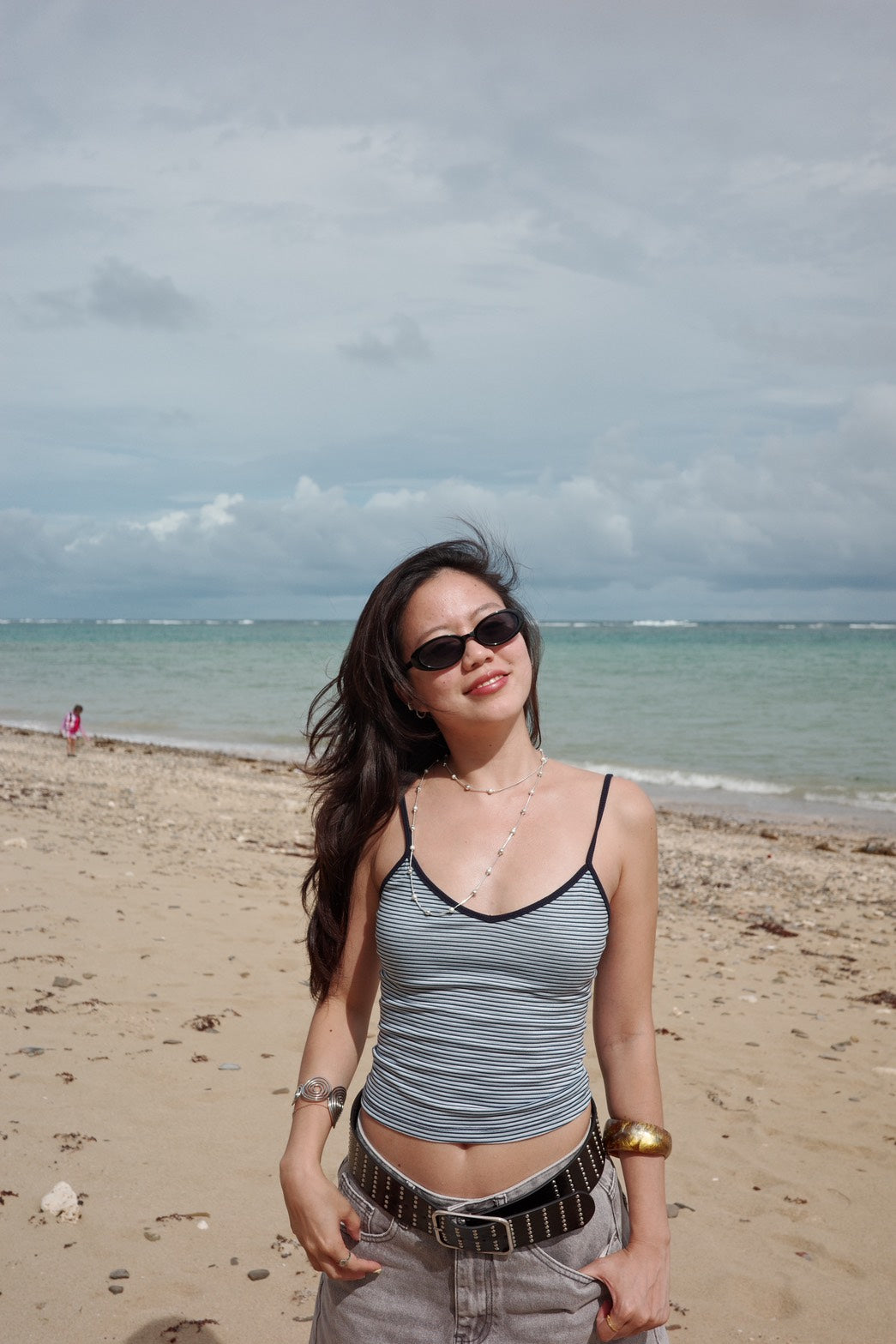 本期必買⭐️條紋V領細肩小背心🫐