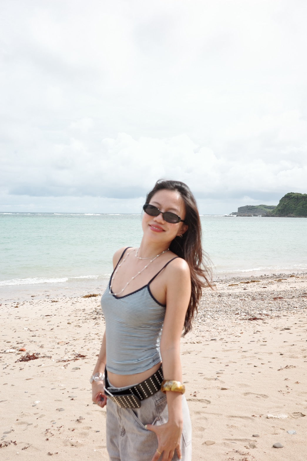 本期必買⭐️條紋V領細肩小背心🫐