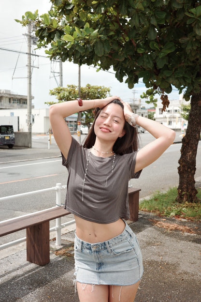 超親膚!!☁️微透短版crop t⭐️🧸