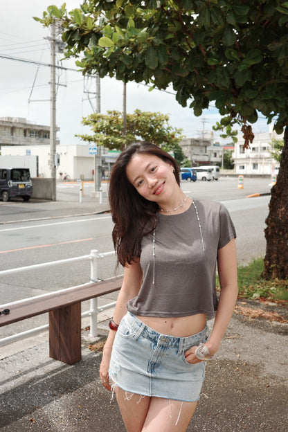 超親膚!!☁️微透短版crop t⭐️🧸