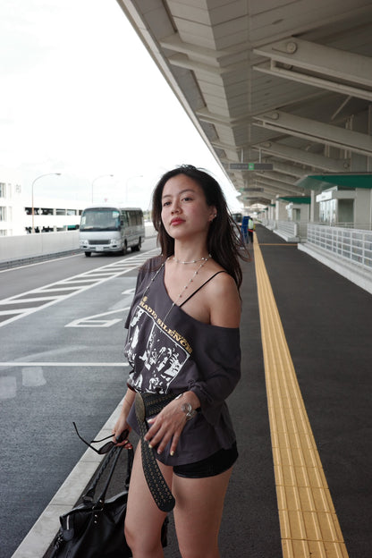 超好看!!必買🤤美式印刷搖滾🎸落肩慵懶大踢🎱限量🔥