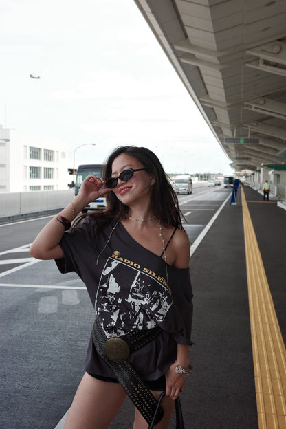 超好看!!必買🤤美式印刷搖滾🎸落肩慵懶大踢🎱限量🔥