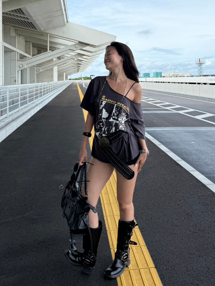 超好看!!必買🤤美式印刷搖滾🎸落肩慵懶大踢🎱限量🔥