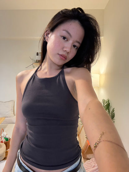 本期必買⭐️超好看螺紋繞脖綁帶露背背心🖤