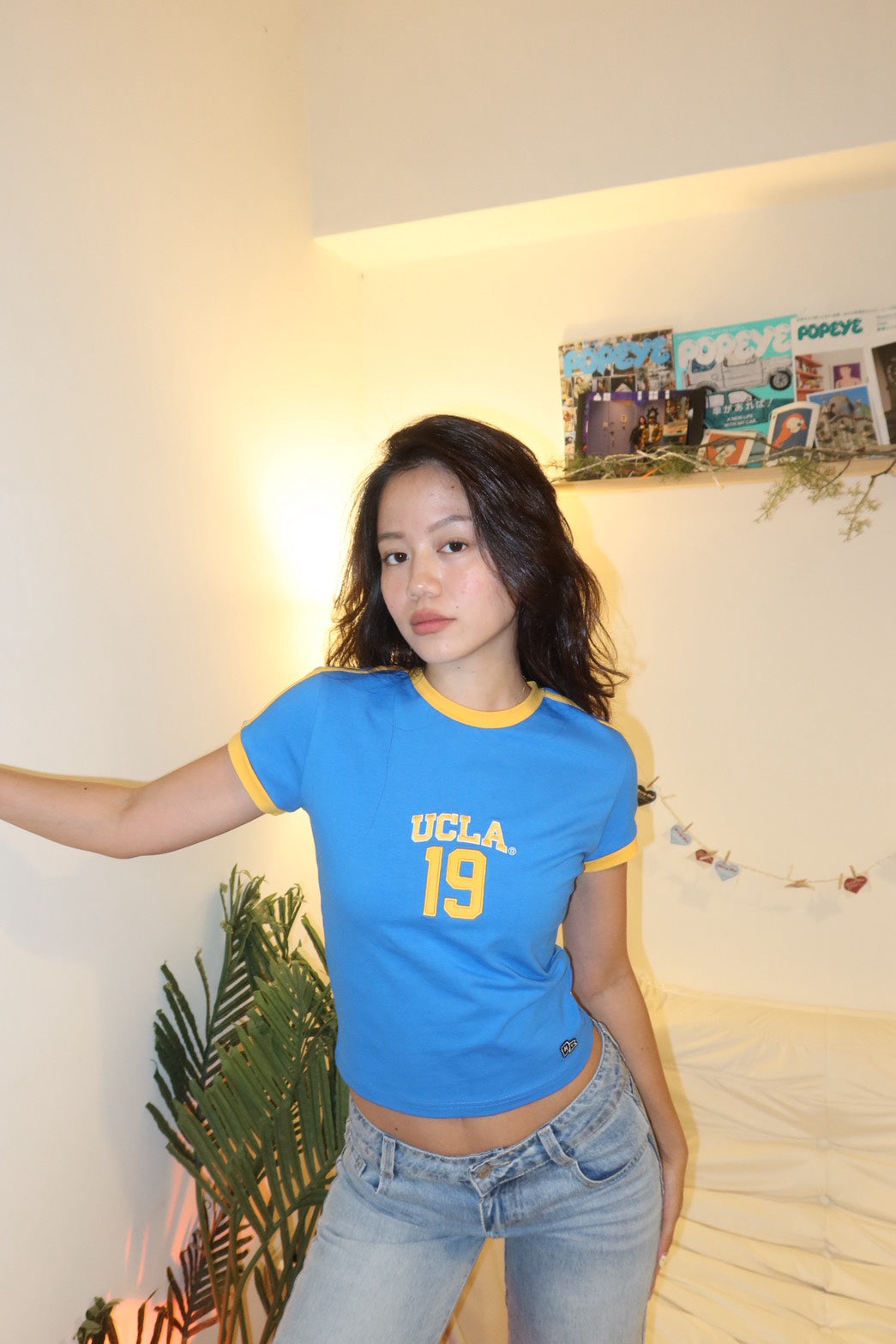 UCLA 刺繡美式撞色baby T 💙⭐️真的太好看😭