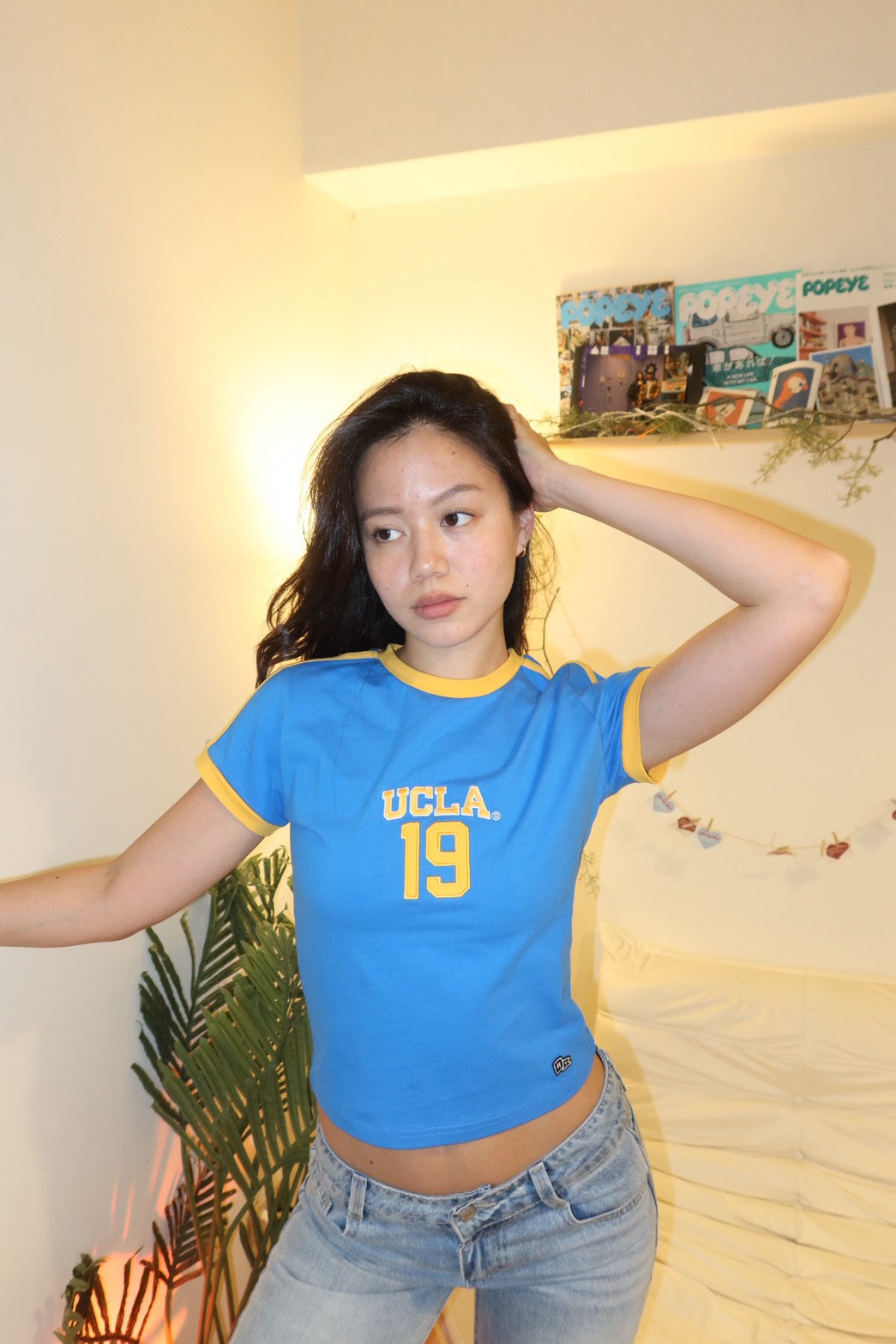 UCLA 刺繡美式撞色baby T 💙⭐️真的太好看😭