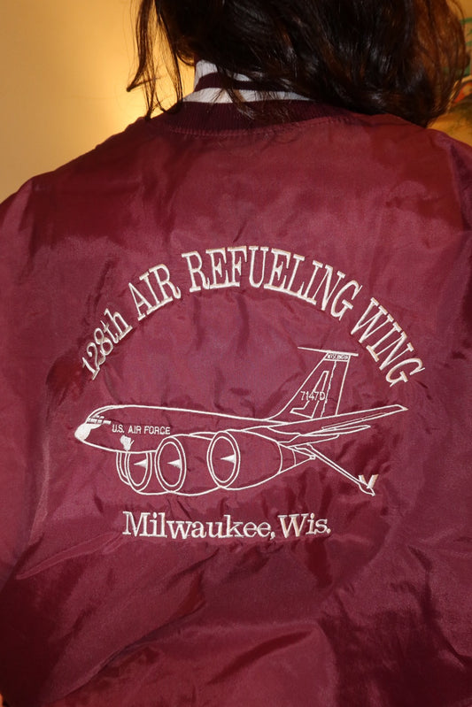 128th Air Refueling wing 酒紅色美製🇺🇸教練外套✈️