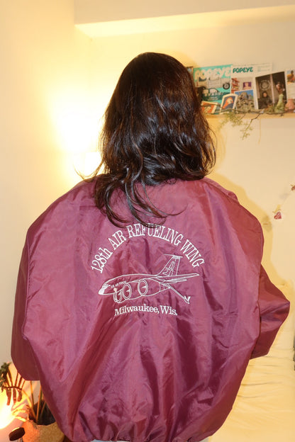 128th Air Refueling wing 酒紅色美製🇺🇸教練外套✈️