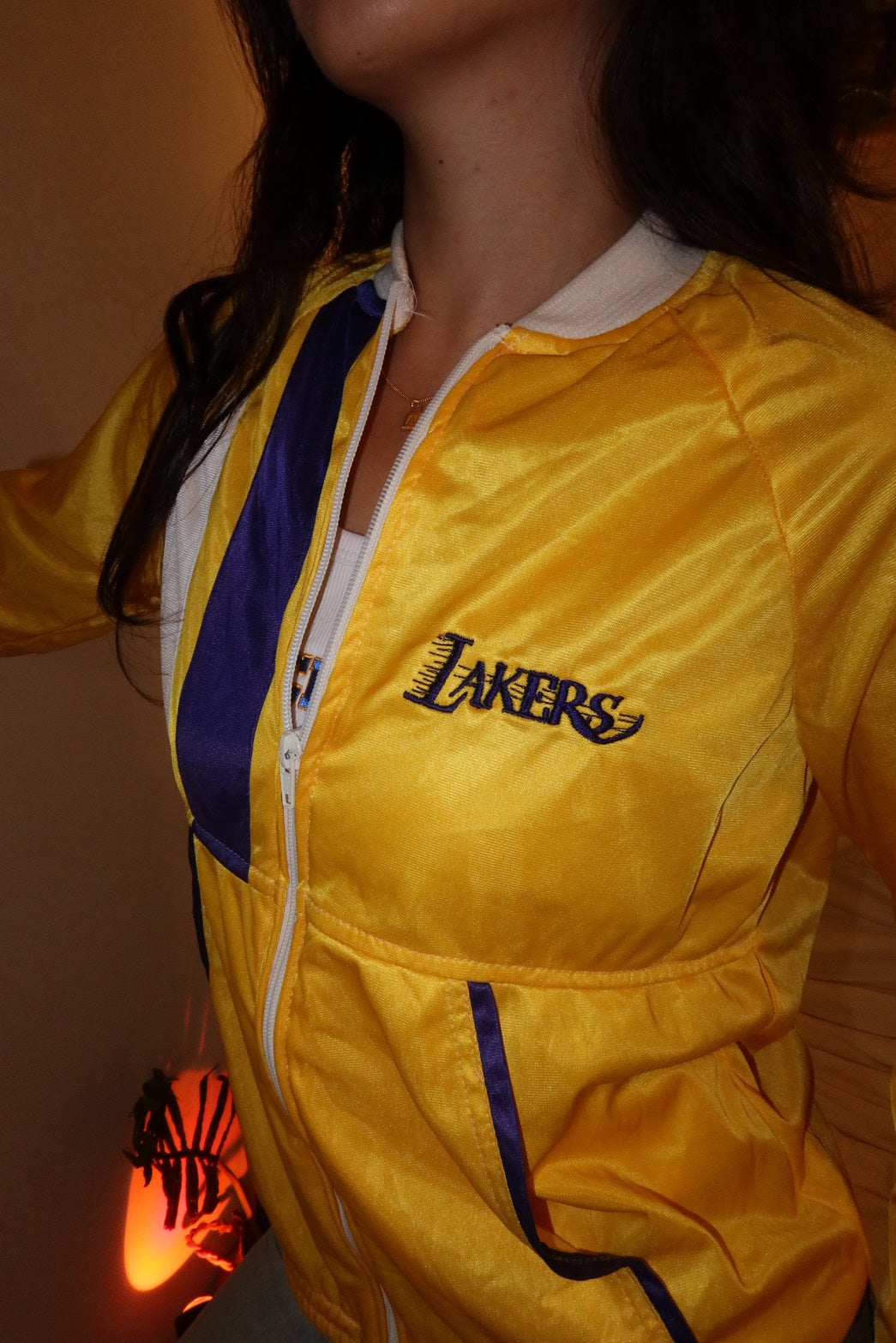洛杉磯Lakers 經典美製!!🇺🇸黃紫拼色運動外套🏀收藏級!!