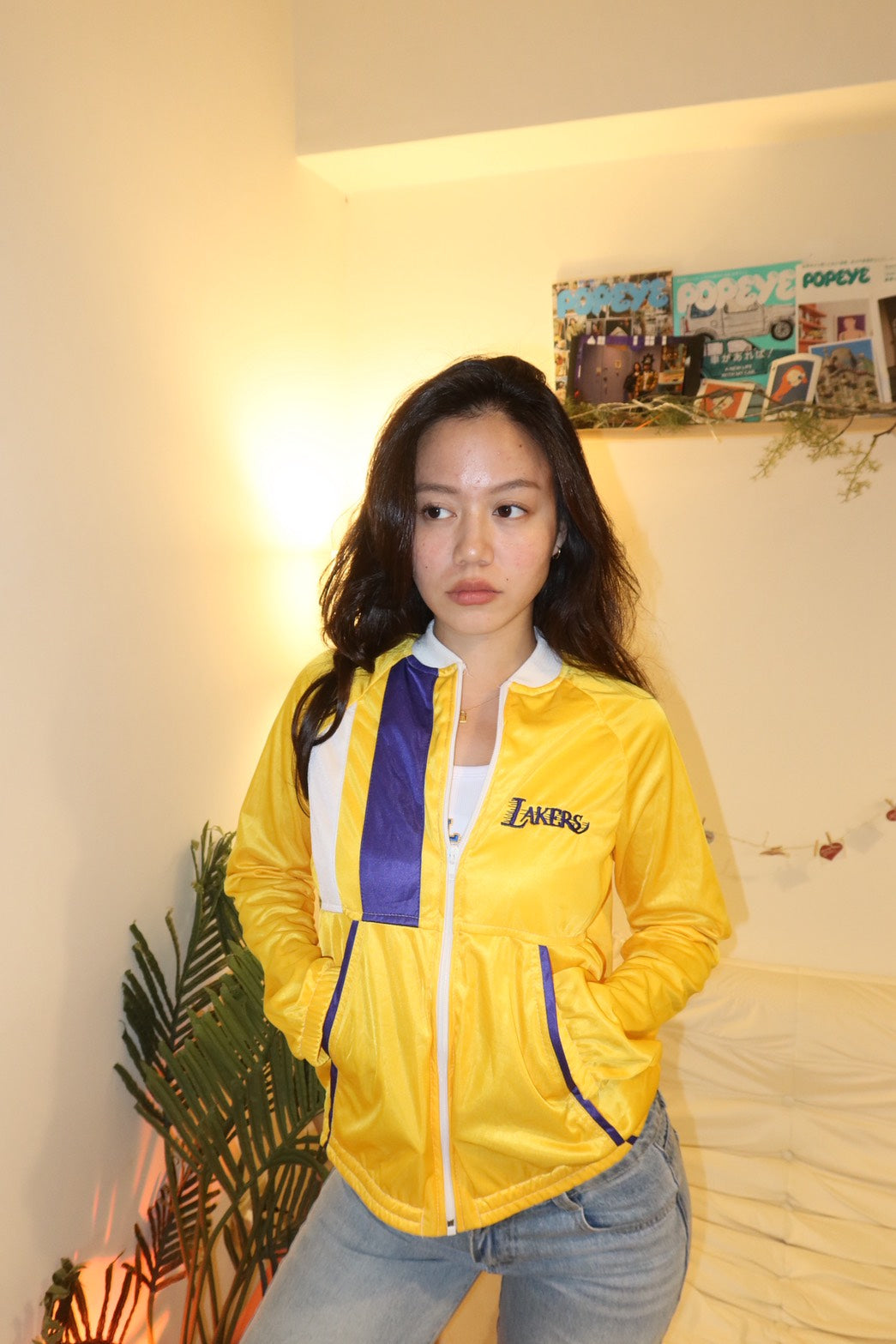 洛杉磯Lakers 經典美製!!🇺🇸黃紫拼色運動外套🏀收藏級!!