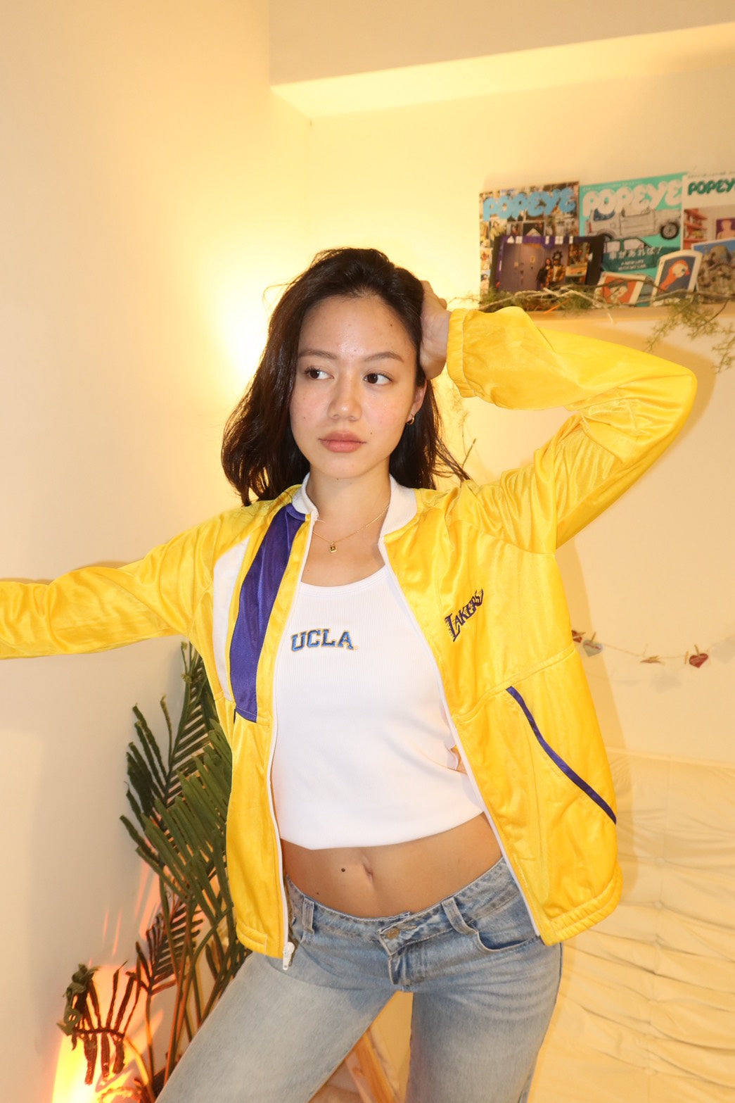 洛杉磯Lakers 經典美製!!🇺🇸黃紫拼色運動外套🏀收藏級!!