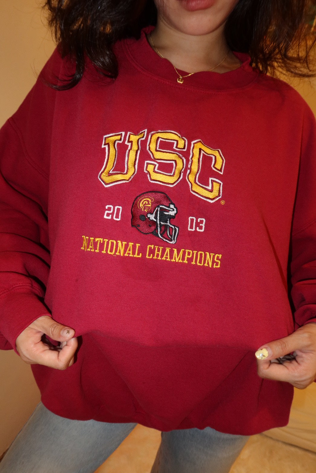 超好看😭USC美式復古冠軍🏆紀念款2003刺繡大學踢🏈