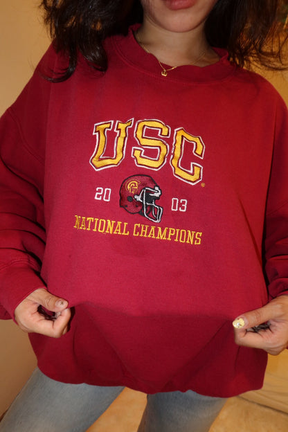 超好看😭USC美式復古冠軍🏆紀念款2003刺繡大學踢🏈