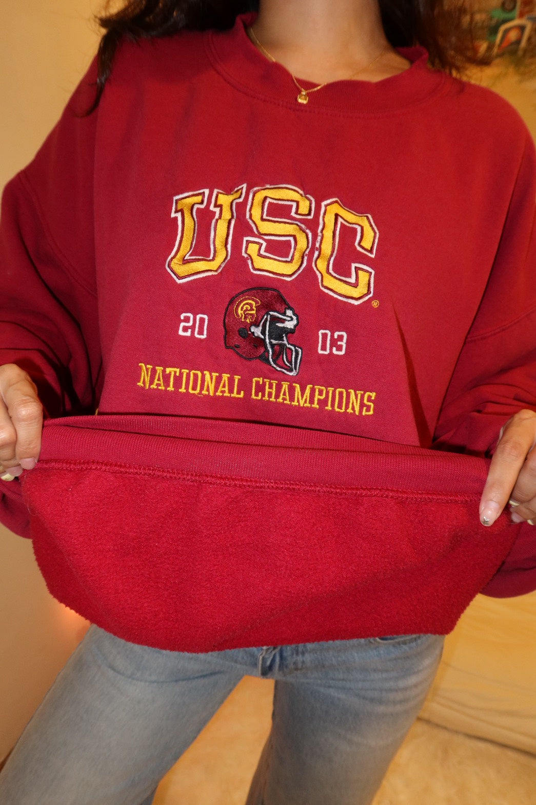 超好看😭USC美式復古冠軍🏆紀念款2003刺繡大學踢🏈