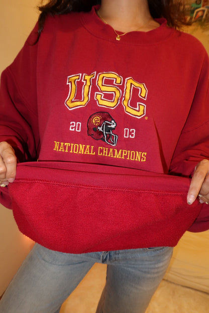 超好看😭USC美式復古冠軍🏆紀念款2003刺繡大學踢🏈