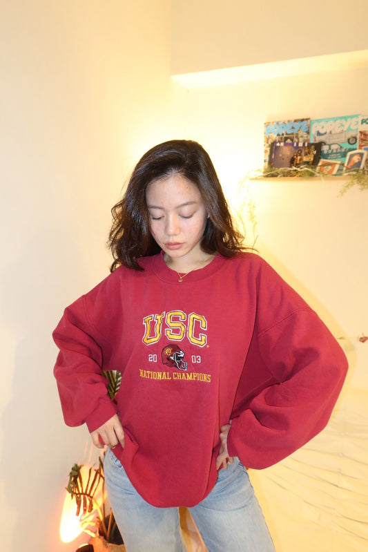 超好看😭USC美式復古冠軍🏆紀念款2003刺繡大學踢🏈