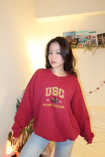 超好看😭USC美式復古冠軍🏆紀念款2003刺繡大學踢🏈
