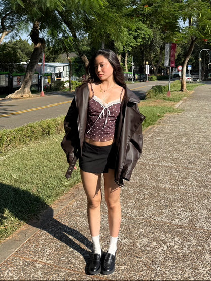 🎱超級大必買!!深咖色☕️Hailey寬鬆機車皮衣大外套🎥🤎