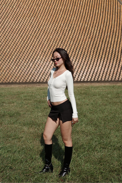 百搭🖤美式復古低腰辣妹黑色超安全西裝短裙🎥♟️