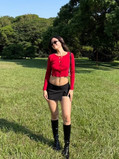 百搭🖤美式復古低腰辣妹黑色超安全西裝短裙🎥♟️