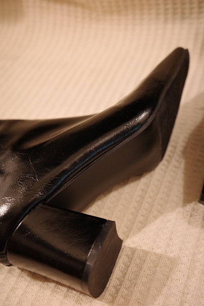 本期必買🖤超辣復古方頭粗根直筒皮辣妹靴💋