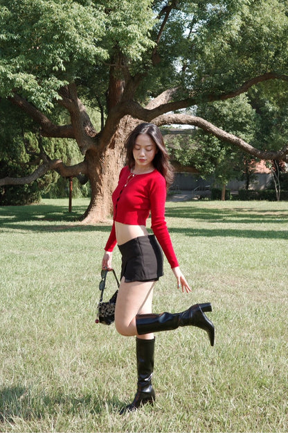 本期必買🖤超辣復古方頭粗根直筒皮辣妹靴💋