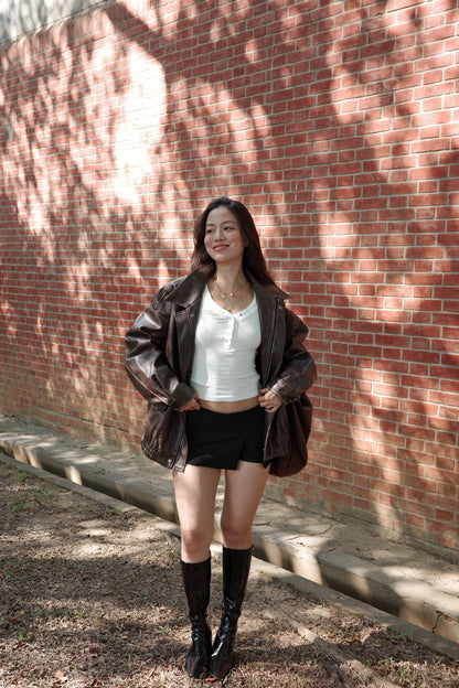 本期必買🖤超辣復古方頭粗根直筒皮辣妹靴💋