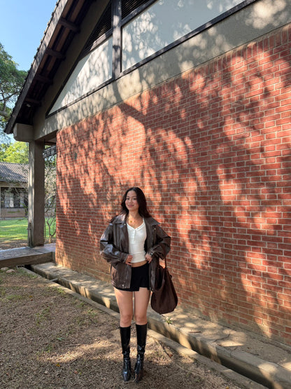 本期必買🖤超辣復古方頭粗根直筒皮辣妹靴💋